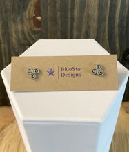 Load image into Gallery viewer, Triskele Spiral Stud Earrings
